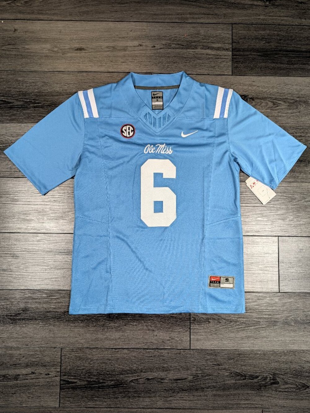 Trinidad Chambliss #6 Ole Miss Rebels Powder Blue Football Jersey Men's Small